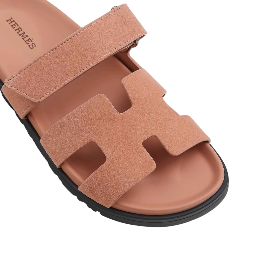 Hermès Chypre Sandals Suede Nude Goatskin