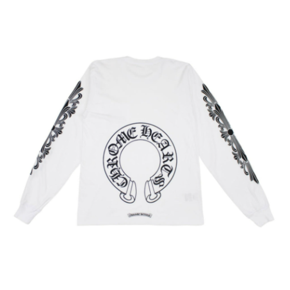 Chrome Hearts Horseshoe Exclusive Floral Long Sleeve White