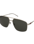 Gucci GG1676S 001 Silver Frame with Dark Grey Lens Sunglasses