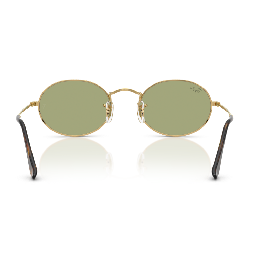 Ray-Ban RB3547 001/4E 51-21 Arista Oval Gold Frame with Green Lens Sunglasses