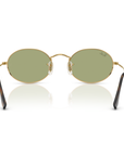 Ray-Ban RB3547 001/4E 51-21 Arista Oval Gold Frame with Green Lens Sunglasses