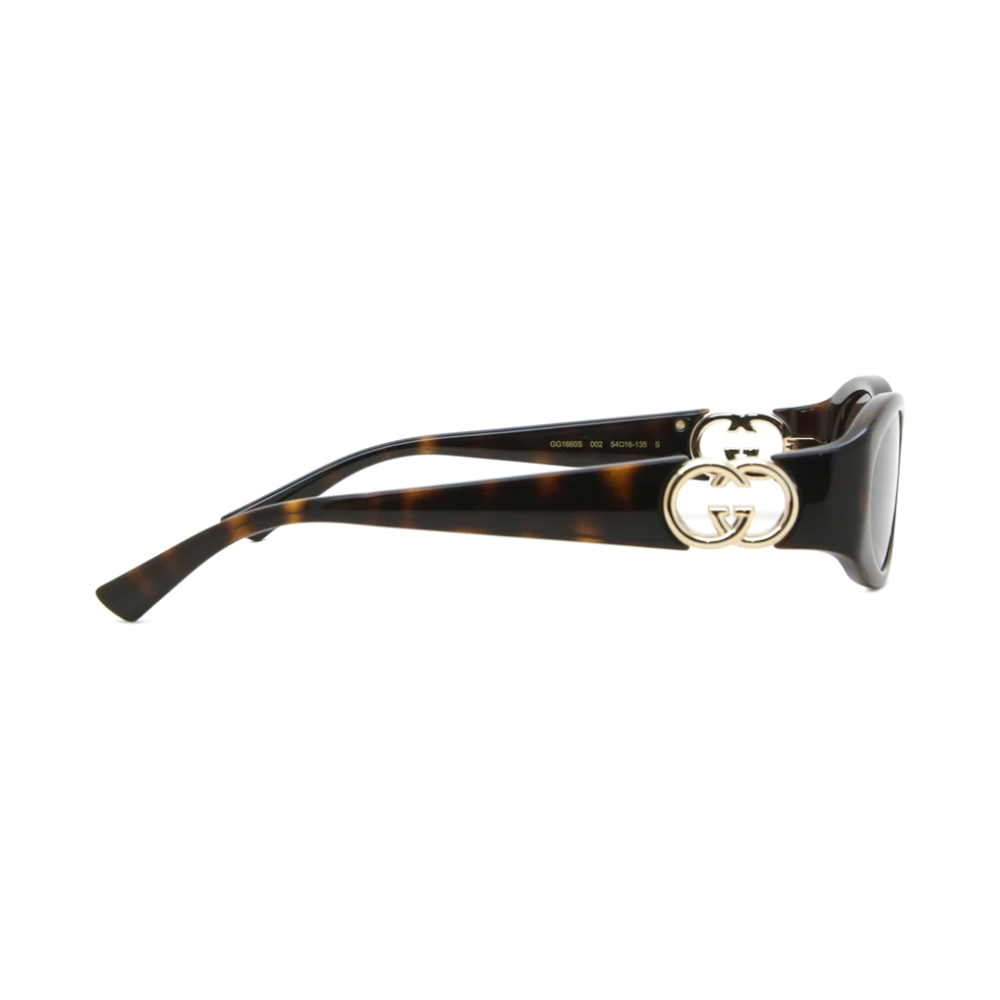 Gucci GG1660S 002 Oval Tortoise Frame with Brown Lens Sunglasses
