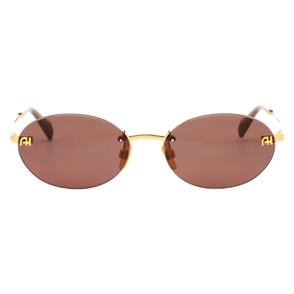 Ana Hickmann AH3305 04E Gold Frame Red Lens Sunglasses