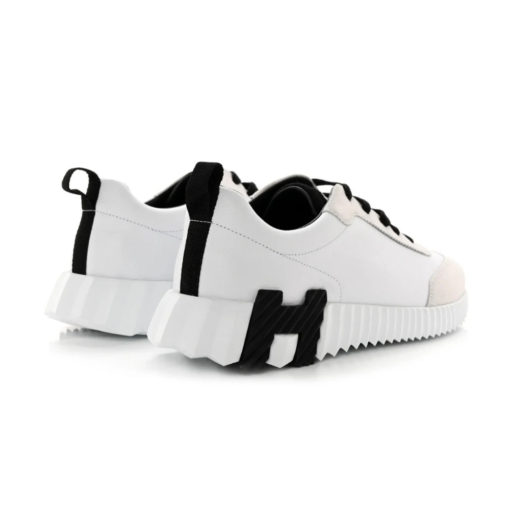 Hermès Bouncing Sneaker Velvet Goatskin Blanc Noir (WHITE BLACK)