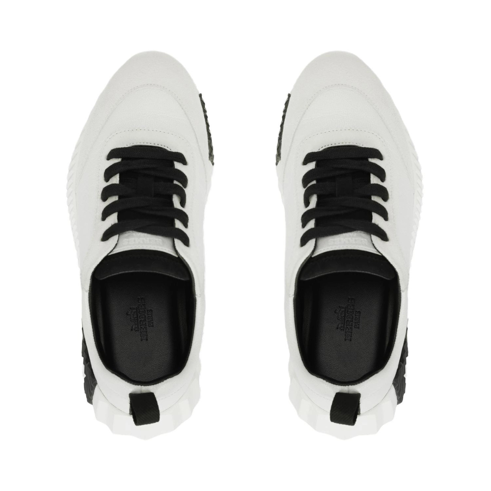 Hermès Bouncing Sneaker Velvet Goatskin Blanc Noir (WHITE BLACK)