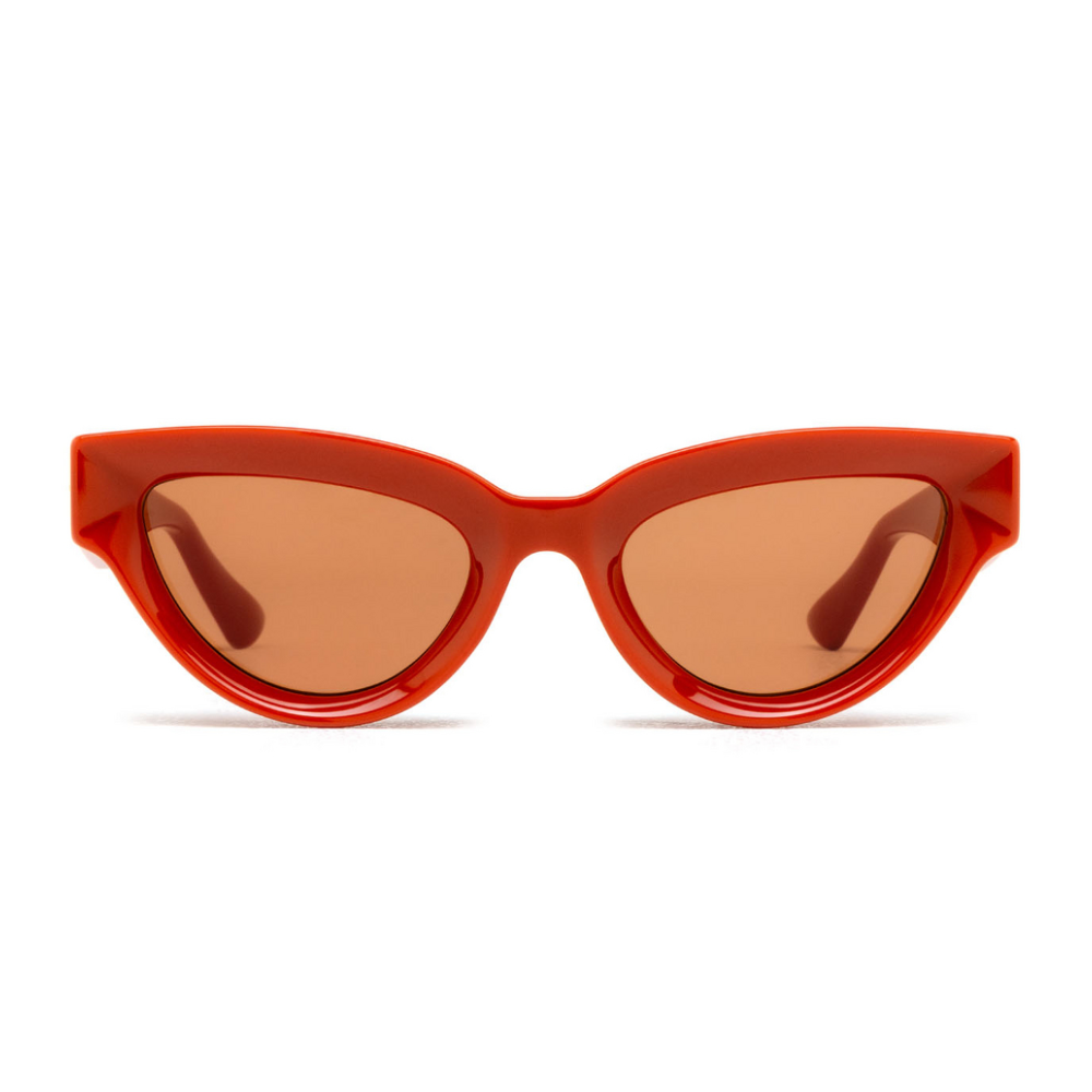 Bottega Venetta BV1249S 004 Orange Frame with Orange Lens Cat Eye Sunglasses