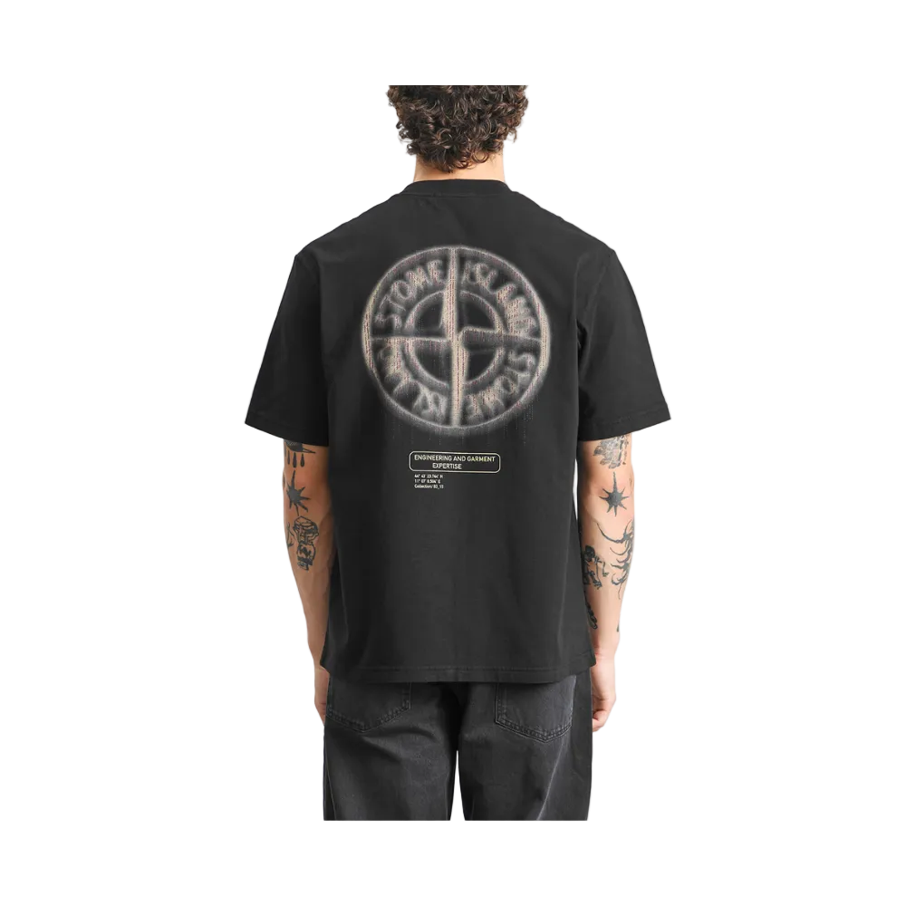 Stone Island Bleeding Numbers Compass Print T-Shirt