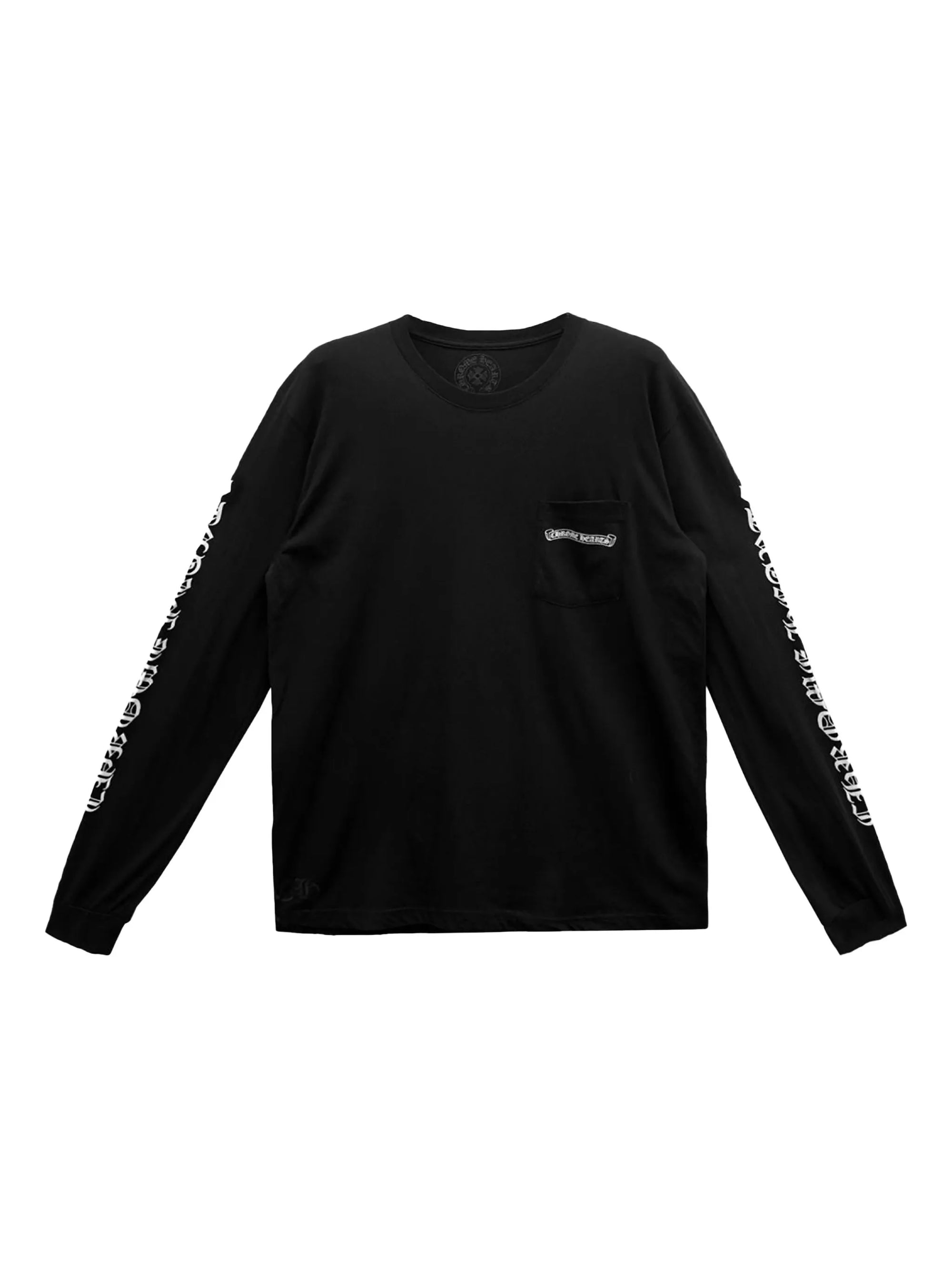 Chrome Hearts Scroll Logo Long sleeve Pocket T-shirt - Black