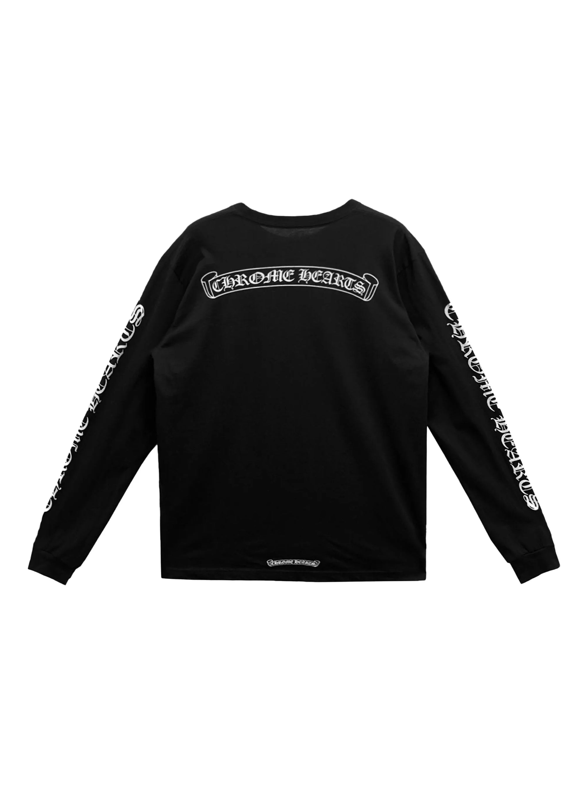 Chrome Hearts Scroll Logo Long sleeve Pocket T-shirt - Black
