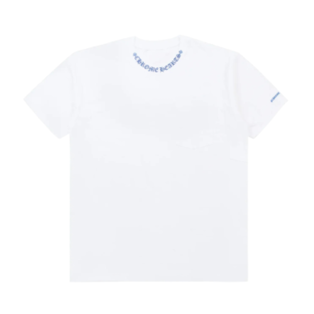Chrome Hearts Neck Logo Tee White Blue