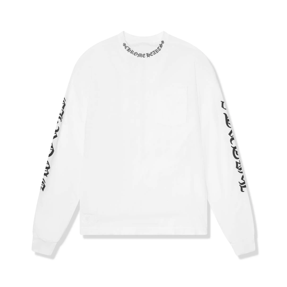Chrome Hearts 1988 Neck Logo L/S White Black T Shirt