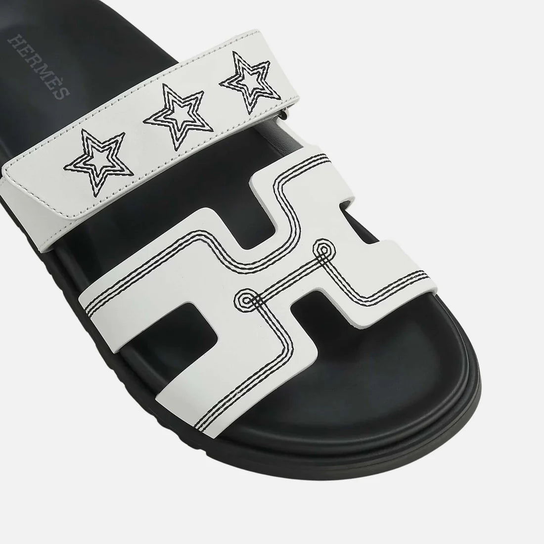Hermès Chypre Sandal White Stars Leather