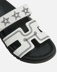 Hermès Chypre Sandal White Stars Leather